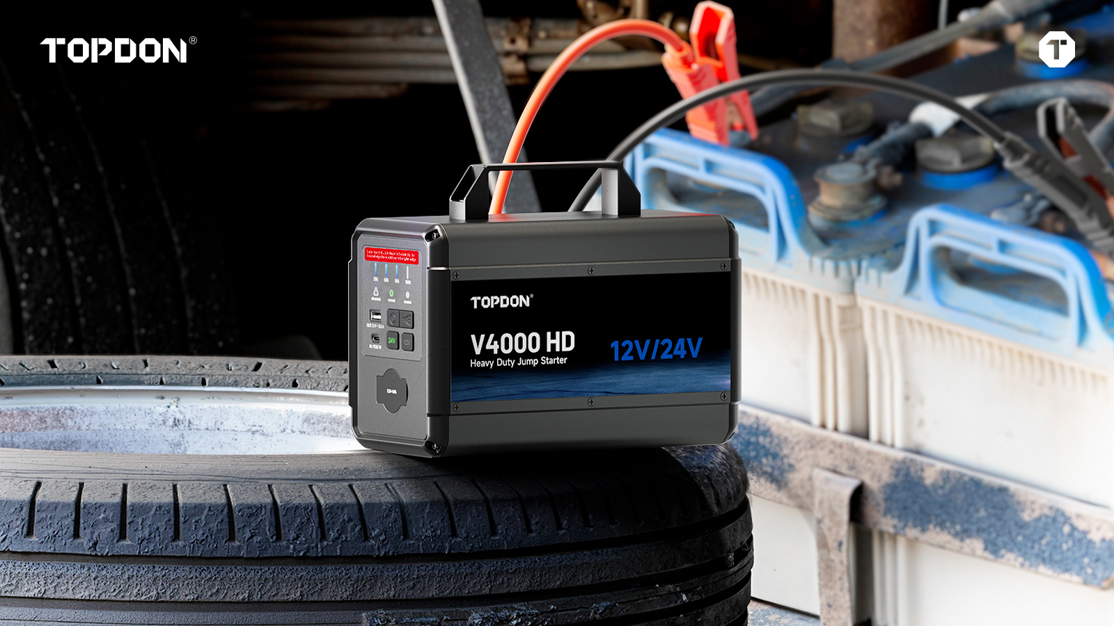 Topdon V4000 HD: Εκκινητής μπαταρίας 12V & 24V για συνεργεία & στόλους Topdon V4000 HD: Εκκινητής μπαταρίας 12V & 24V για συνεργεία & στόλους