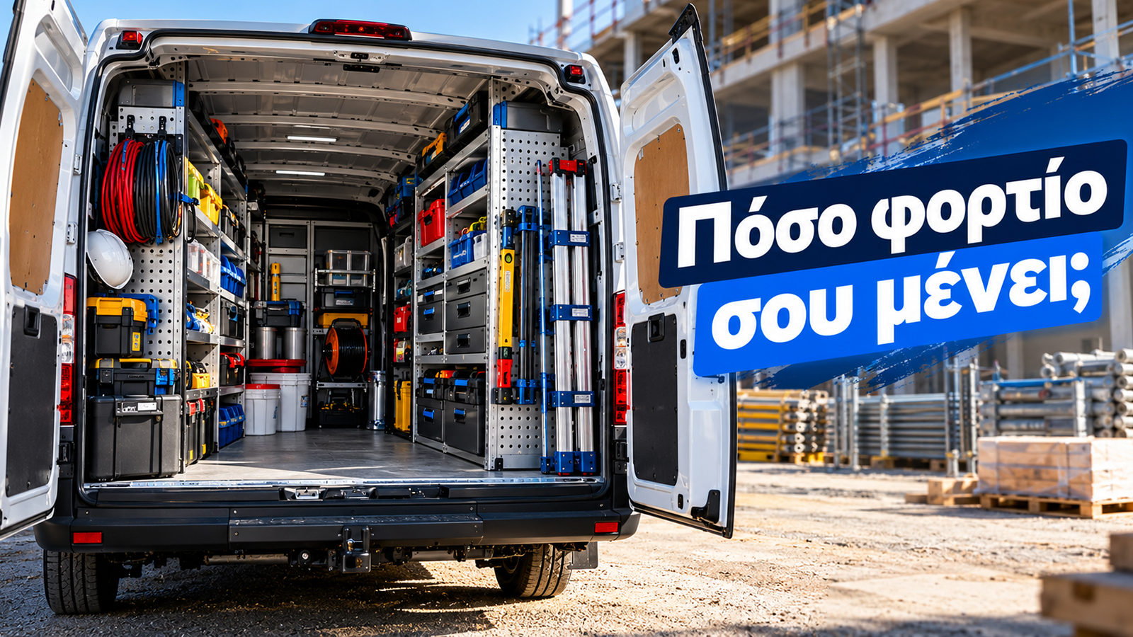 Ράφια, συρταριέρες, εργαλειοθήκες και αναλώσιμα κάνουν το Van πιο πρακτικό στη δουλειά, αλλά μειώνουν το διαθέσιμο ωφέλιμο φορτίο. Πόσα κιλά απομένουν τελικά για τα υλικά σου;