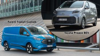 Ford E-Transit Custom vs Toyota Proace BEV: ����������� 2 ������ ��������� Vans