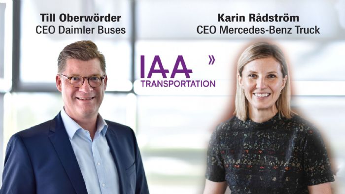 H Karin Rådström, CEO Mercedes-Benz Trucks &  oTill Oberwörder, CEO Daimler Buses μιλούν στο Auto Τρίτη Επαγγελματικά. 