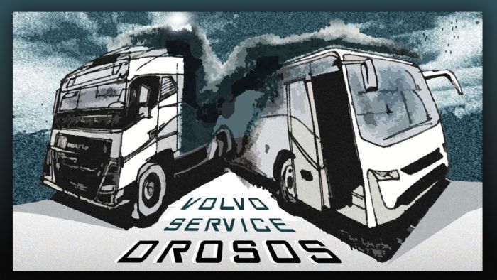 Δρόσος: εξειδικευμένο συνεργείο για φορτηγά Volvo. 