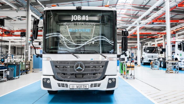Ξεκινάει στο Worth η παραγωγή του eEconic, του 2ου ηλεκτρικού φορτηγού της Mercedes-Benz. Στην πορεία του έτους οι 1ες παραδόσεις.
