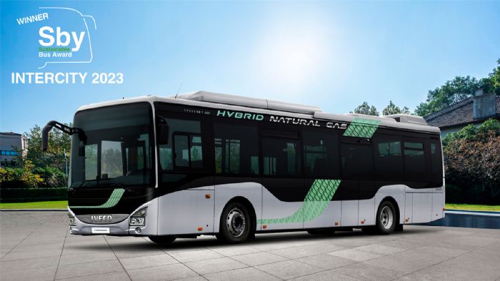 Βιώσιμο περιαστικό λεωφορείο της χρονιάς αναδείχθηκε το Iveco Bus Crossway LE Hybrid CNG.
