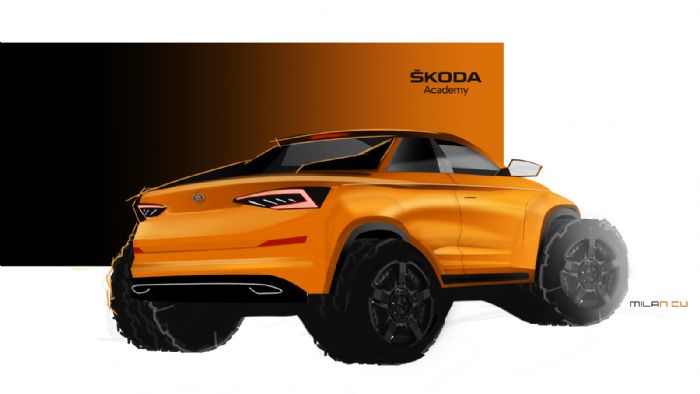 To πρωτότυπο Skoda Pick-Up θα έχει δύο πόρτες ωστόσο, θα βασίζεται στο αμάξωμα του μεγάλου SUV της εταιρείας, το Kodiaq.