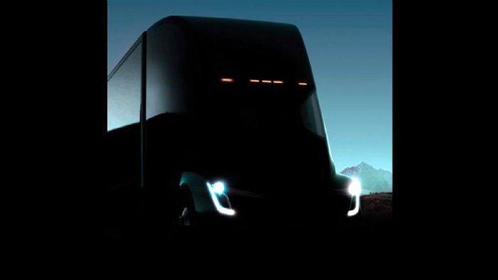 Μια ακόμη εικόνα του νέου φορτηγού της Tesla περιλαμβάνονταν στην επίσημη πρόσκληση που η εταιρεία απέστειλε για την επίσημη παρουσίαση του.