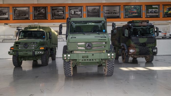 Τα στρατιωτικά Unimog, Arocs και Zetros στις εγκαταστάσεις της Mercedes-Benz Ελλάς.