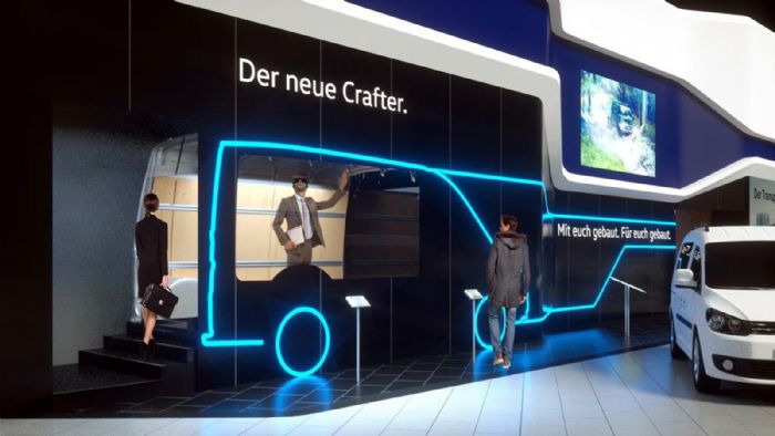 Μια πρόγευση των δυνατοτήτων του νέου Crafter προσφέρει η VW στην Διεθνή Έκθεση BAUMA 2016 για τον κλάδο των κατασκευών.