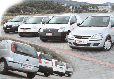 Citroen C2 Entreprise 1,1 vs Fiat Punto Van 1,2 vs Ford Fiesta 1,3 vs Opel Corsa Van 1,2 Μικρο-αστοί επαγγελματίες
