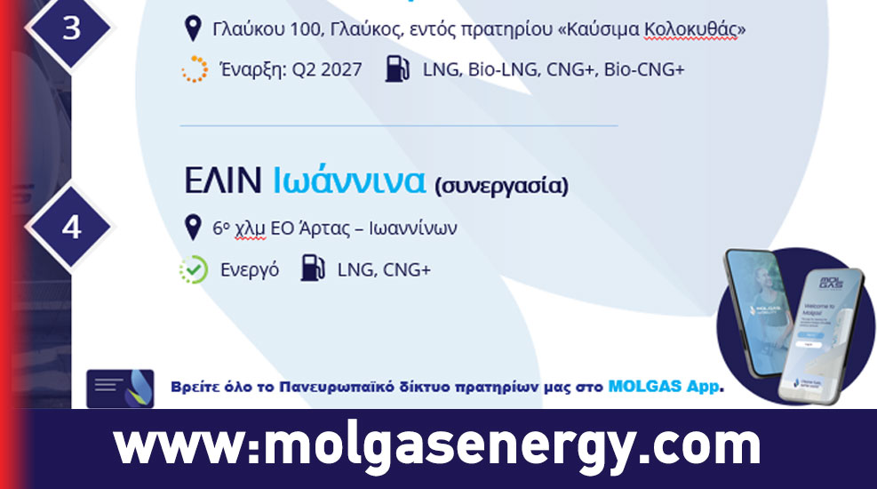 Molgas Energy. Εξοικονόμηση καυσίμου έως 40% με LNG vs ΠΕΤΡΕΛΑΙΟ