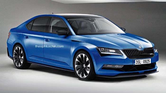 Το Skoda Superb RS σε ηλεκτρονικά σχεδιασμένη φωτογραφία του γνωστού σχεδιαστή Theophilus Chin.